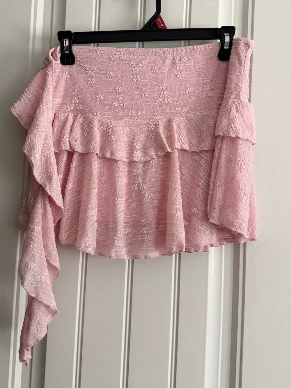 See You Monday Pink Ruffle Mini Skirt